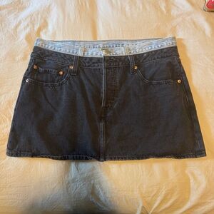 Levi's Black and Blue Denim Mini Skirt